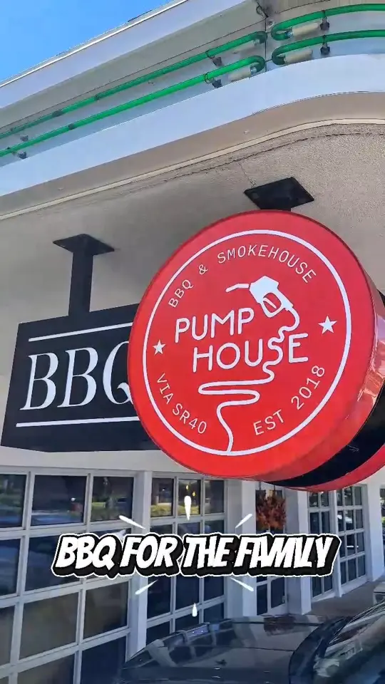 Pumphouse BBQ in Ormond Beach showing restaurant visit, dining, video by Daytona Beach Area Convention and Visito on Facebook