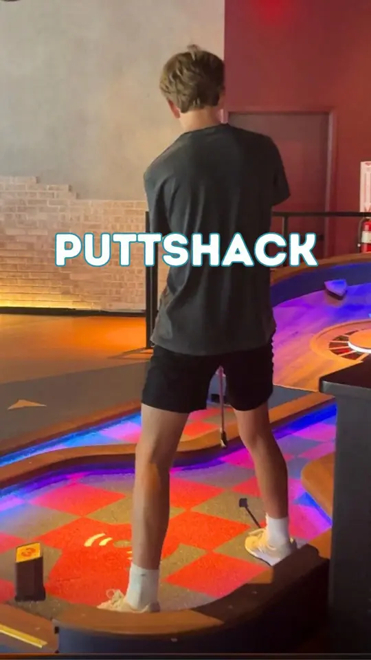 Puttshack - Atlanta - Dunwoody in Dunwoody showing review, visit, mini golf, shareables, desserts, mocktails, cocktails, video by Mommy Poppins Atlanta on Facebook