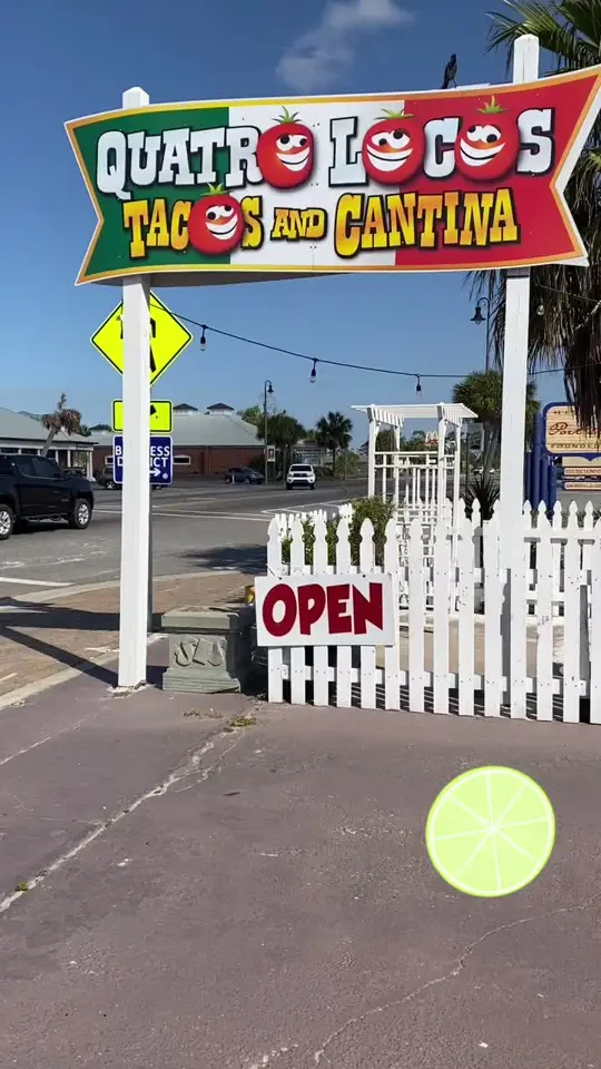 Quatro Locos Tacos and Cantina in Port St. Joe showing visit, restaurant, video by gulfcountyfl on TikTok