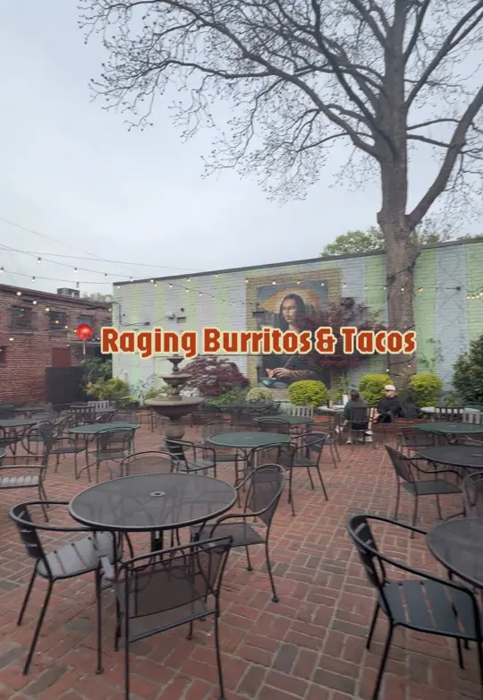 Raging Burrito in Decatur showing review, burritos, salsa, queso, video by learning.maddie on TikTok