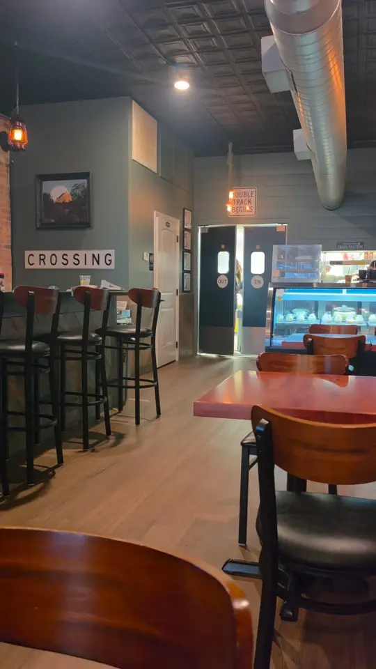 Railhead Station in Chickamauga showing dinner, charlie's choice, smoky chicken garlic parmesan pasta bowl, steakhouse potato salad, cherry cheesecake, video by Discover Our World on Facebook