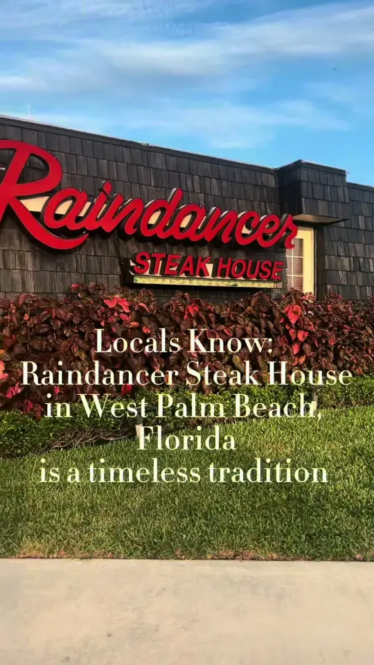 Raindancer Steakhouse in West Palm Beach showing review, visit, service, food, drinks, atmosphere, video by jenniekushner on TikTok