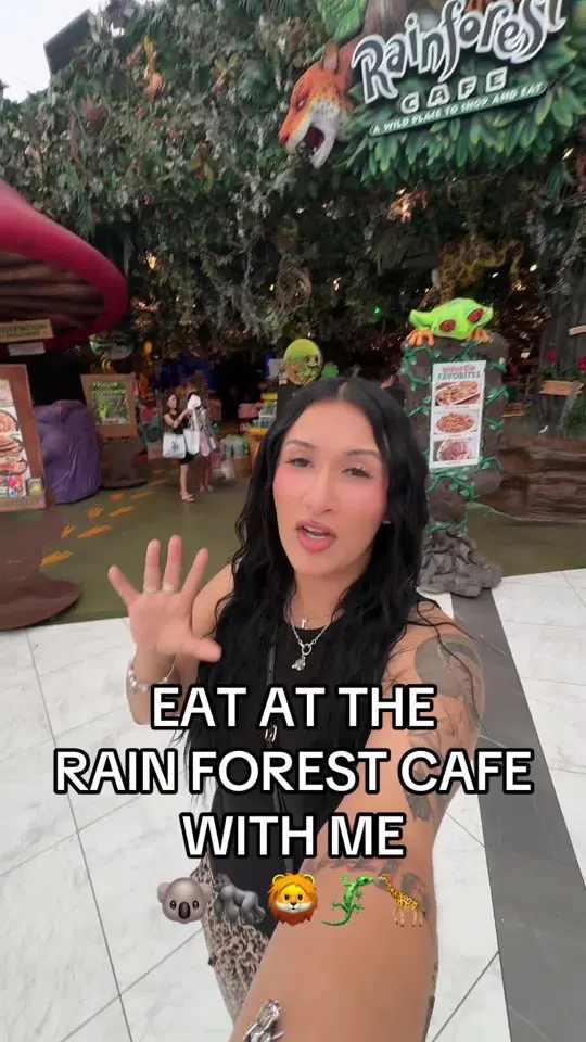 Rainforest Cafe in Sunrise showing restaurant visit, atmosphere, video by anggg239 on TikTok