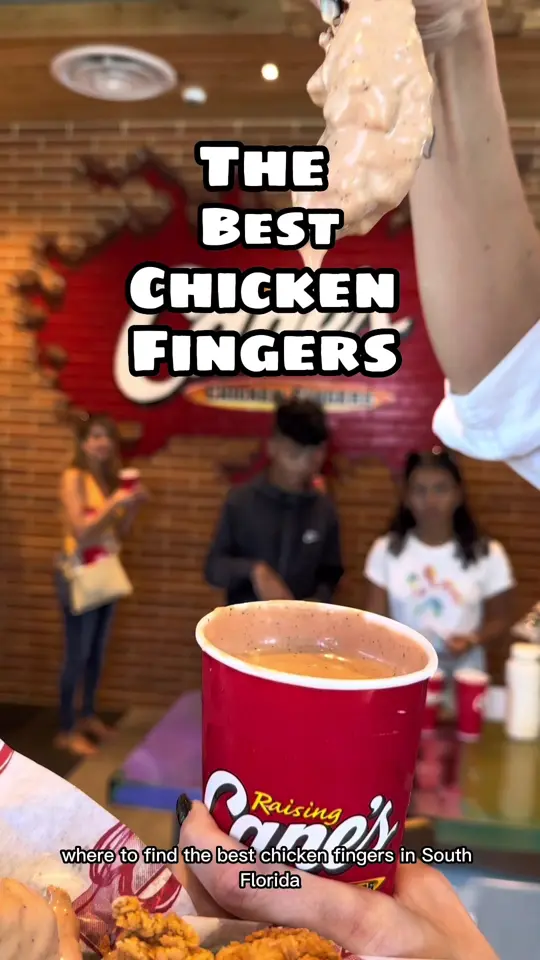 Raising Canes in Cutler Bay showing restaurant visit, chicken fingers, cane's sauce, video by oohtheplacesigo on TikTok