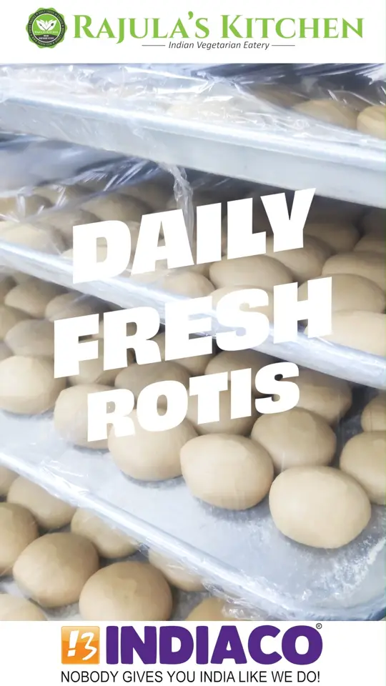 Rajulas Kitchen in Johns Creek showing food, rotis, video by Indiaco Atlanta on Facebook