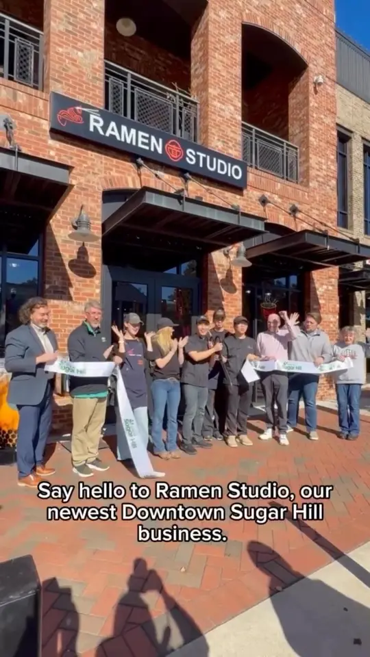 Ramen Studio in Sugar Hill showing grand opening, ramen, bubble tea, poke bowls, video by Ramen Studio on Facebook