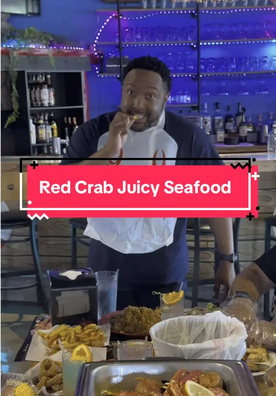Red Crab - Juicy Seafood (Eustis) in Eustis showing visit, crab legs, crab boils, mussels, po' boys, lobster fried rice, video by donnylb on TikTok