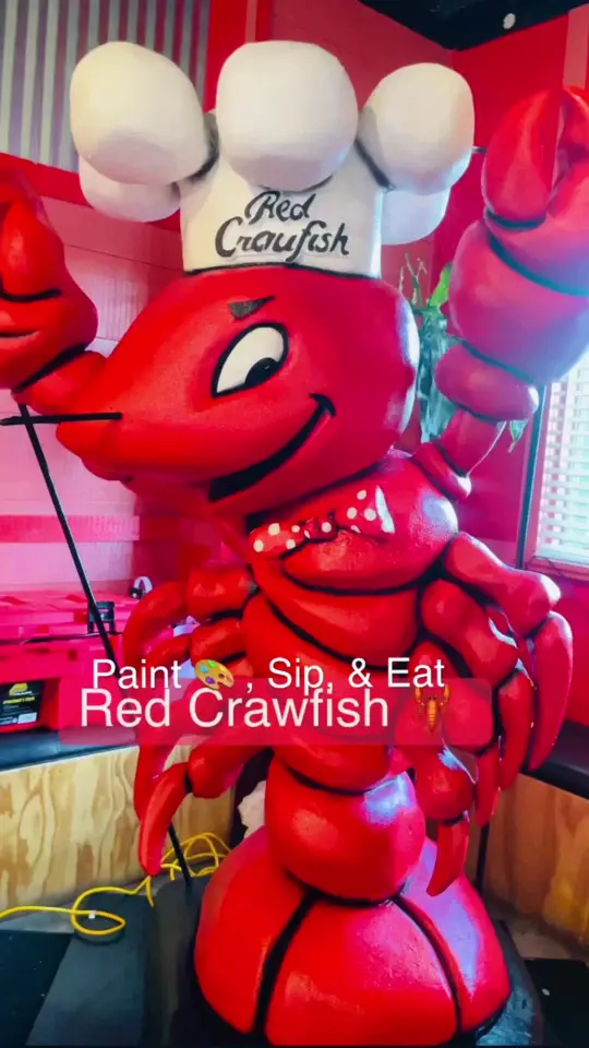 Red Crawfish Seafood & Wings in Loganville showing visit, paint event, lemon pepper wings, gumbo, fried catfish platter, video by servinglooksatl on TikTok