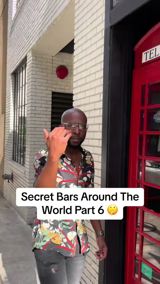 Red Phone Booth in Atlanta showing visit, secret bar, video by thekemoymartin on TikTok