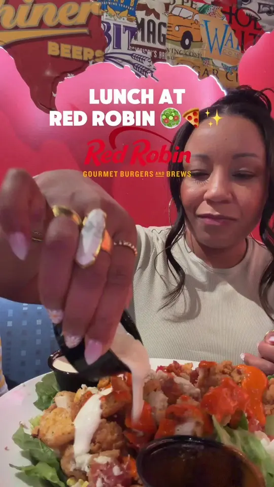 Red Robin Gourmet Burgers and Brews in Wesley Chapel showing food, burgers, video by alexis.frost on TikTok