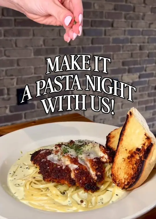Red Top Brewhouse in Acworth showing food, chicken pesto pasta, video by red.top.brewhouse on TikTok