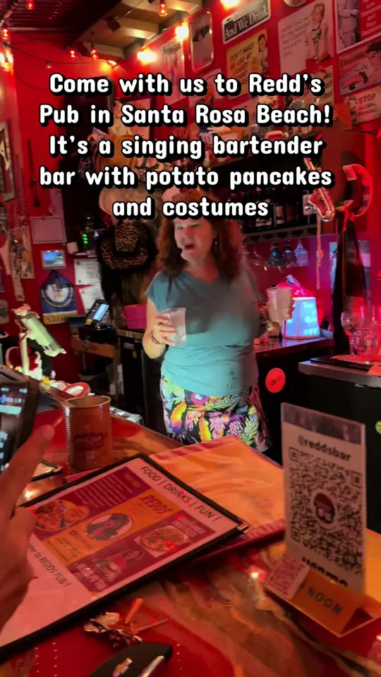 Redds Pub in Santa Rosa Beach showing visit, atmosphere, live music, video by nopeeakins on TikTok