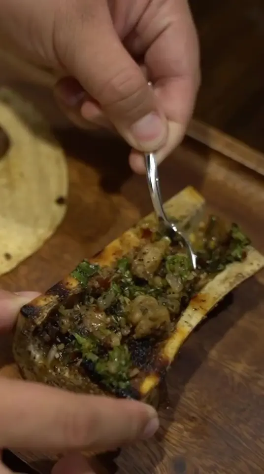 Rene’s Mexican Kitchen in Tampa showing food, bone marrow chimichurri, grilled beef fillet mignon taco, video by Rene's Mexican Kitchen on Facebook