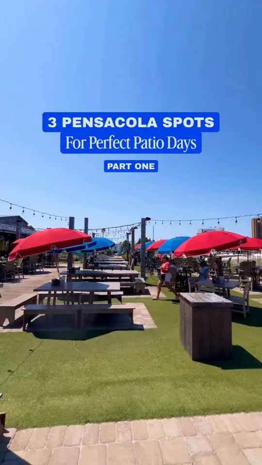  in Florida showing atmosphere, outdoor dining, video by Visit Pensacola on Facebook