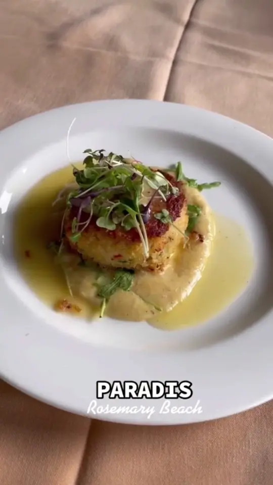 Restaurant Paradis in Inlet Beach showing fine dining, cocktails, bar, video by thesmileof30a on TikTok
