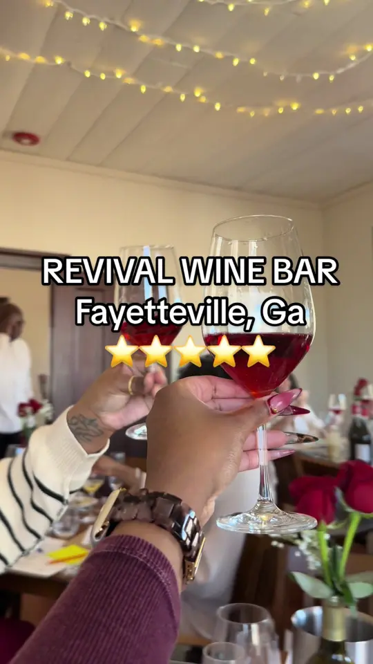 Revival Wines in Fayetteville showing review, wine bar visit, video by mayahmalikah on TikTok