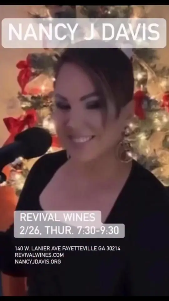 Revival Wines in Fayetteville showing live music, wine, charcuterie board, desserts, cozy historic house atmosphere, video by Nancy Davis on Facebook