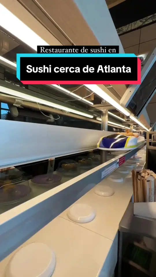 Revolving Sushi Factory in Buford showing visit, sushi, video by marymatheustraveler on TikTok