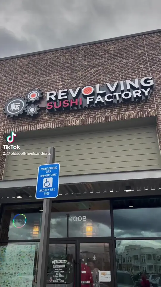 Revolving Sushi Factory in Buford showing sushi, revolvingsushi, video by oldsoultravelsandeats on TikTok