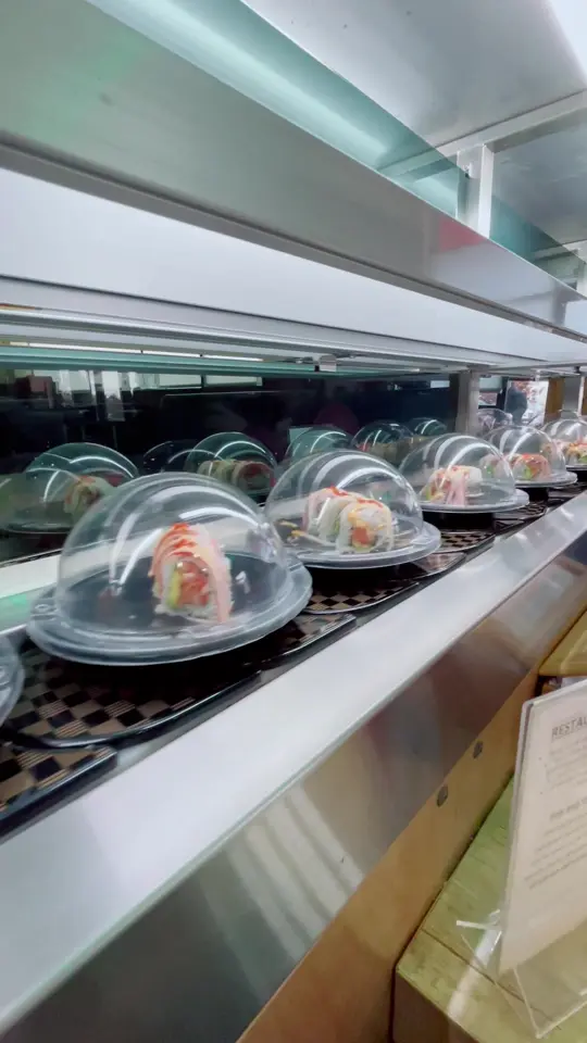 Revolving Sushi Factory in Kennesaw showing restaurant review, sushi, video by awaywithabbey on TikTok