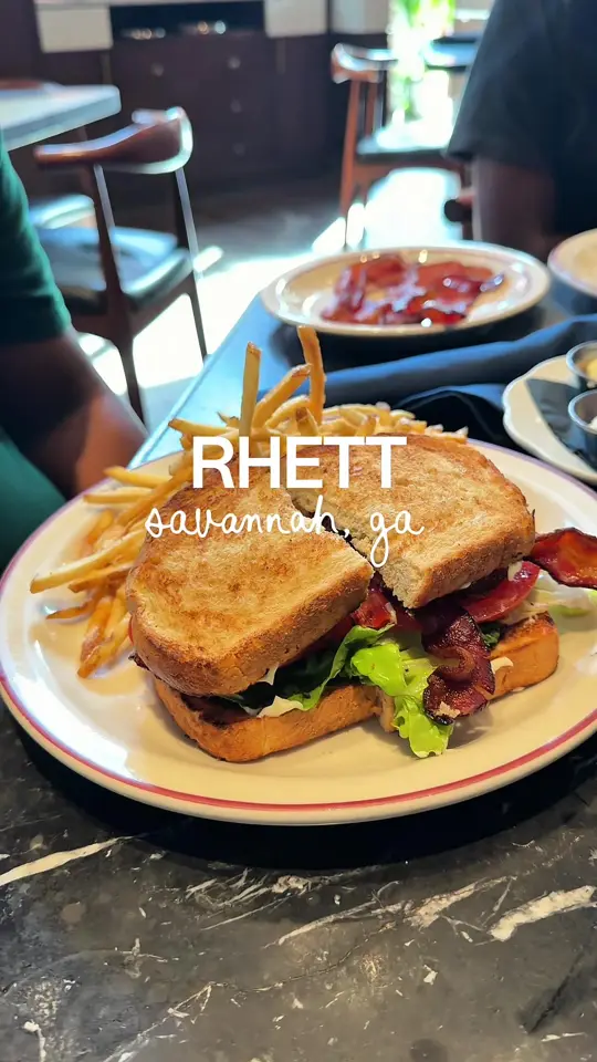 Rhett in Savannah showing brunch, waffles, bacon, video by jada.camille on TikTok