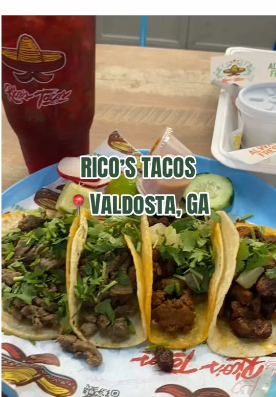 Rico's Tacos - Valdosta in Valdosta showing review, visit, tacos, churros, video by thetacoreviewer on TikTok