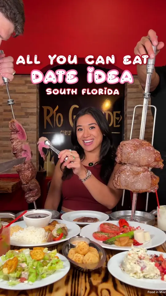 Rio Grande Churrascaria in Hialeah showing food, meat, video by explorewithgg on TikTok