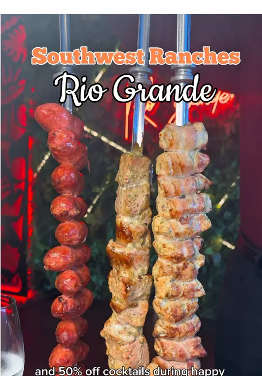 Rio Grande Churrascaria Southwest Ranches in Southwest Ranches showing lunch, happy hour, cocktails, children's pricing, live music, video by ms.soflo on TikTok