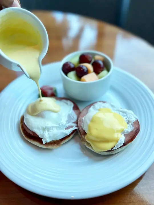 Rise Kitchen Deli Tampa in Florida showing food, eggs benedict, video by Seminole Hard Rock Hotel & Casino - Holl on Facebook