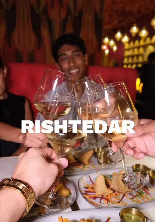 Rishtedar in Miami showing wine pairing experience, appetizer, entree, naan, rice, dessert, video by zackaryeats on TikTok