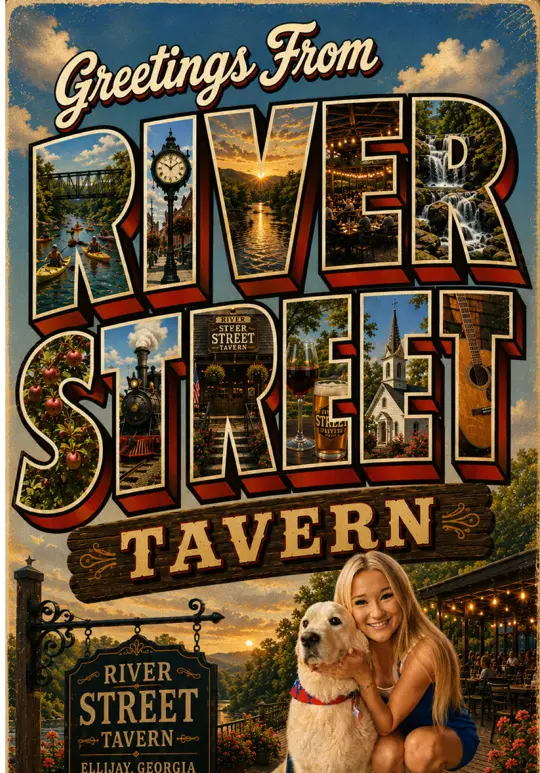 River Street Tavern in Ellijay showing food, burger, video by halothegoldenretriever on TikTok