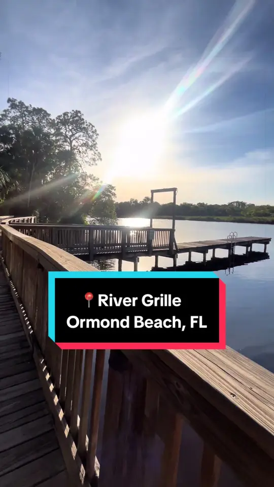 RiverGrille on the Tomoka - Ormond Beach in Ormond Beach showing food, fried calamari with marinara, food, fried shrimp with fries and tomato/cucumber salad, food, fried river bluff combo with coleslaw and hush puppies, video by kylaaaaaugh on TikTok
