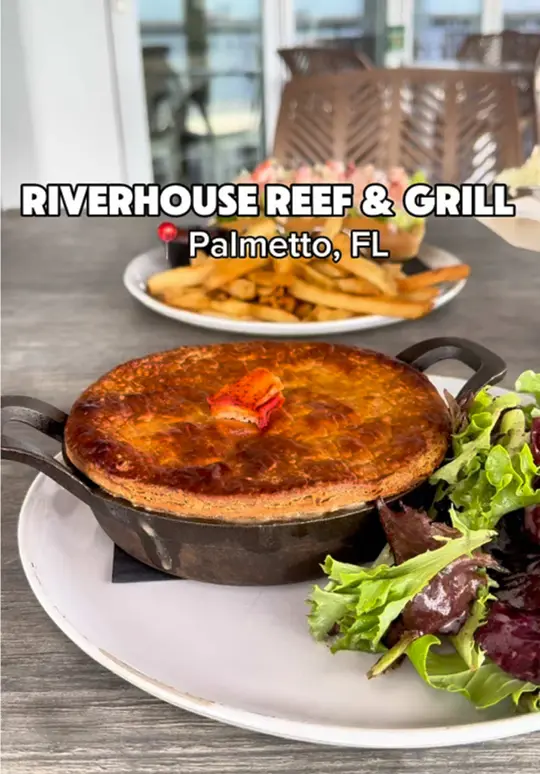  in Florida showing food, fish and chips, lobster roll, lobster pot pie, video by eatlocalflorida on TikTok