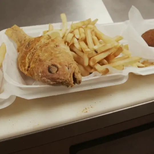 Riverside Express Seafood in Lakeland showing seafood, tilapia, grouper, cod, snapper, video by Riverside Seafood and Chicken on Facebook