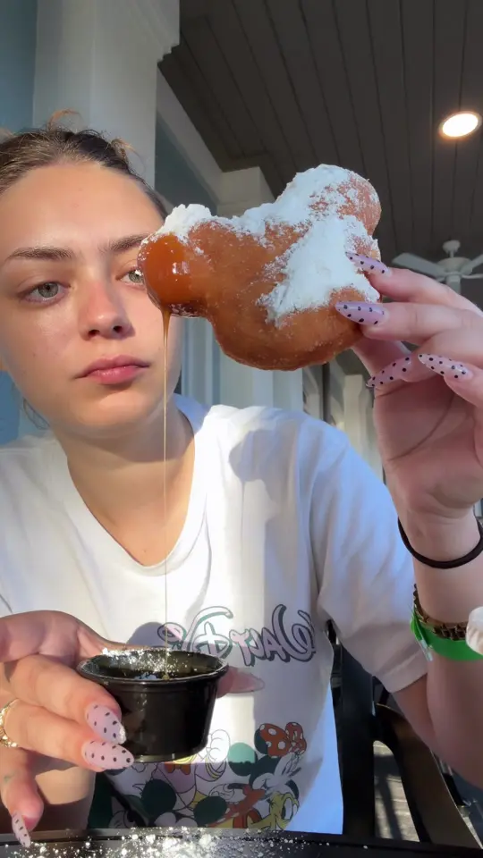 Riverside Mill Food Court in Lake Buena Vista showing food, beignets, video by alenamarie77 on TikTok