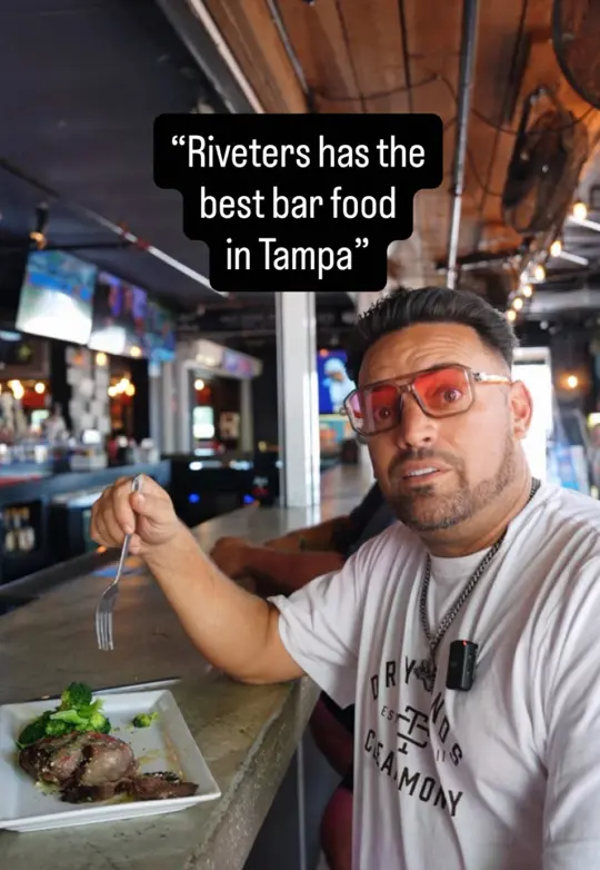 Riveters Tampa in Tampa showing bar food, mustang steak, video by riveters.tampafl on TikTok