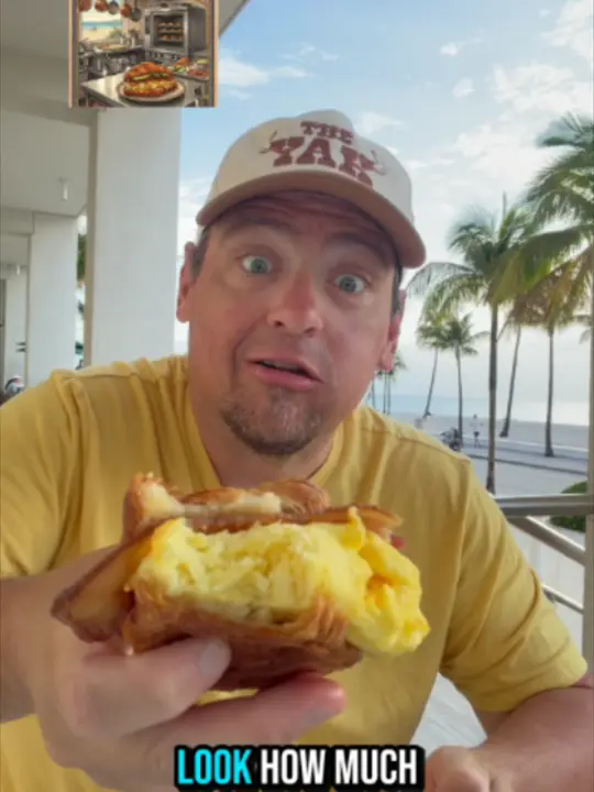 Riviera in Fort Lauderdale showing breakfast, croissant sandwich, video by papabestnick on TikTok