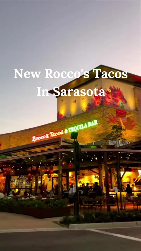Rocco's Tacos & Tequila Bar in Sarasota showing restaurant visit, new location opening, venue atmosphere, video by roccostacosandtequilabar on TikTok