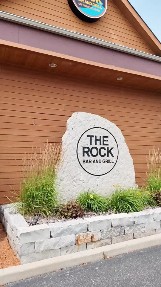 Rock Bar Fort Lauderdale Fl 221 S Ft in Florida showing riverside views, giant pretzel, bang n shrimp tacos, bacon burger, family visit, video by rockbuzzstateline on TikTok