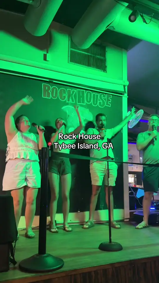 Rock House in Tybee Island showing karaoke, food, video by jacquegarzaa on TikTok