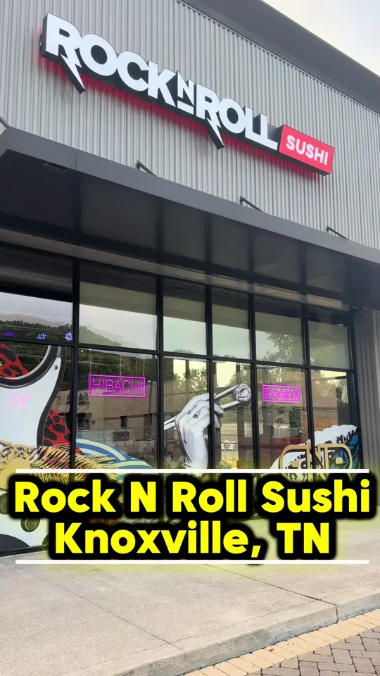 Rock N Roll Sushi in Tallahassee showing review, sushi, steak hibachi, creamy ramen, video by thefivefoodies on TikTok