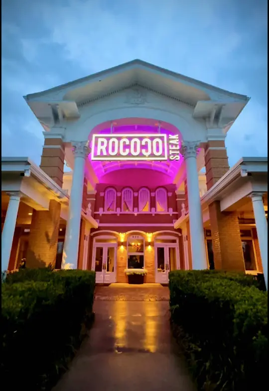 Rococo Steak in St. Petersburg showing steak, wine, appetizers, desserts, upscale elegant atmosphere, dining experience, video by thingstodotampabay on TikTok