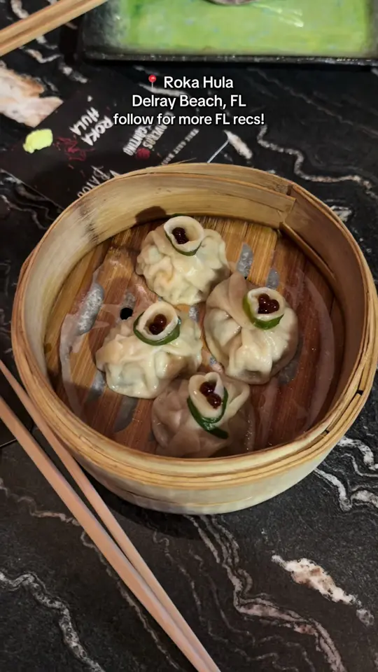 Roka Hula in Delray Beach showing food, amazing food, vibes, video by livsharinmotion on TikTok
