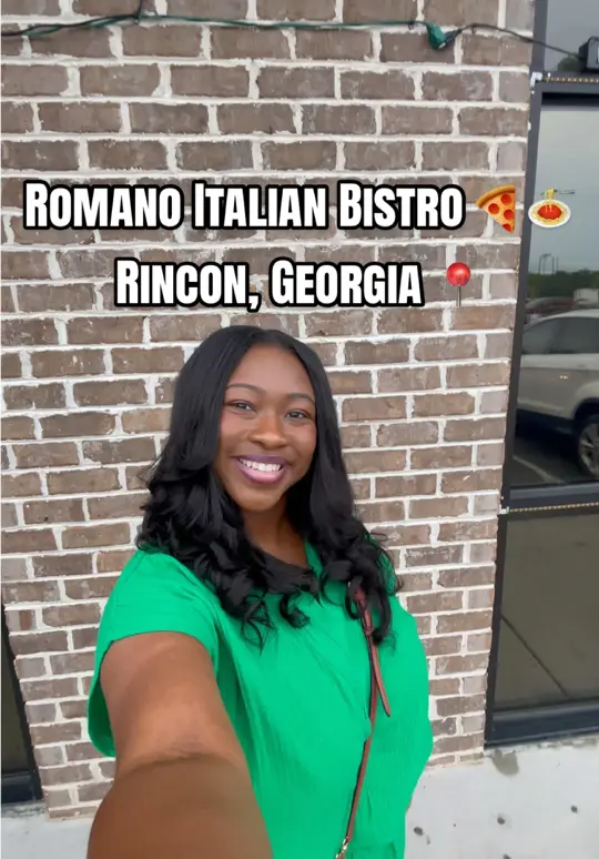 Romano Italian Bistro in Rincon showing food review, taco pizza, calamari, garlic parmesan wings, soft opening, video by kayyyjonelle on TikTok