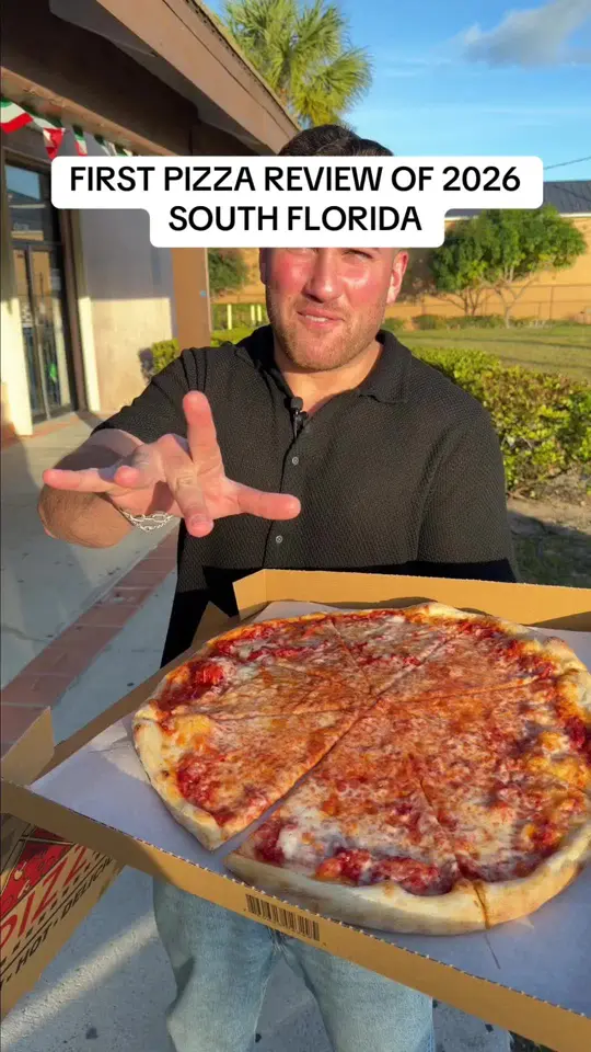 Romeo's Pizza & Restaurant in West Palm Beach showing review, visit, video by mikeiseating on TikTok