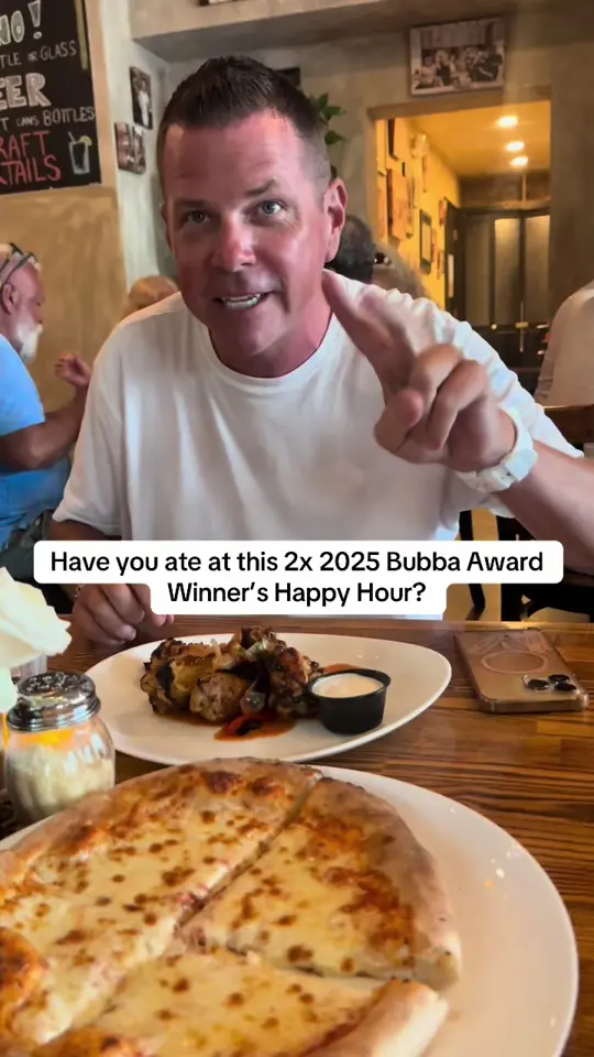 Roostica Pizzeria in Key West showing pizza, wings, happy hour, video by keywestshawn on TikTok