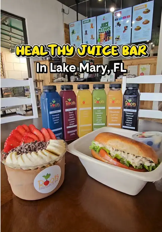  in Florida showing cold-pressed juices, smoothies, bowls, video by neverboredinorlando on TikTok