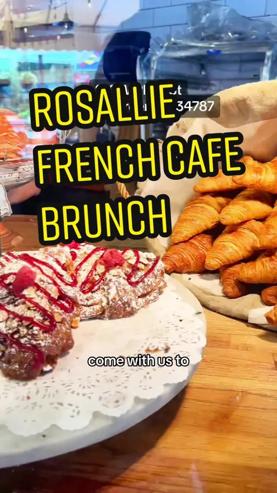 Rosallie Le French Cafe in Winter Garden showing brunch, breakfast board, petit déjeuner français, video by briantreks on TikTok