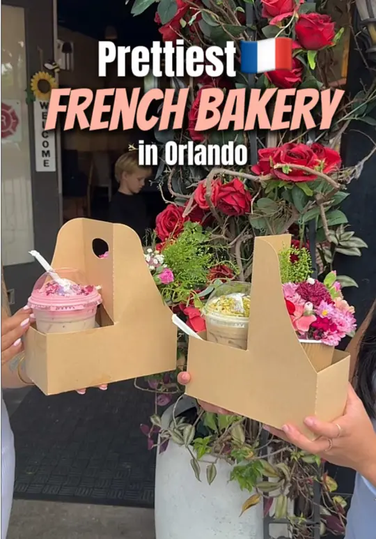 Rosallie Le French Cafe in Winter Garden showing review, visit, croissant, latte, café atmosphere, video by binminmunch on TikTok