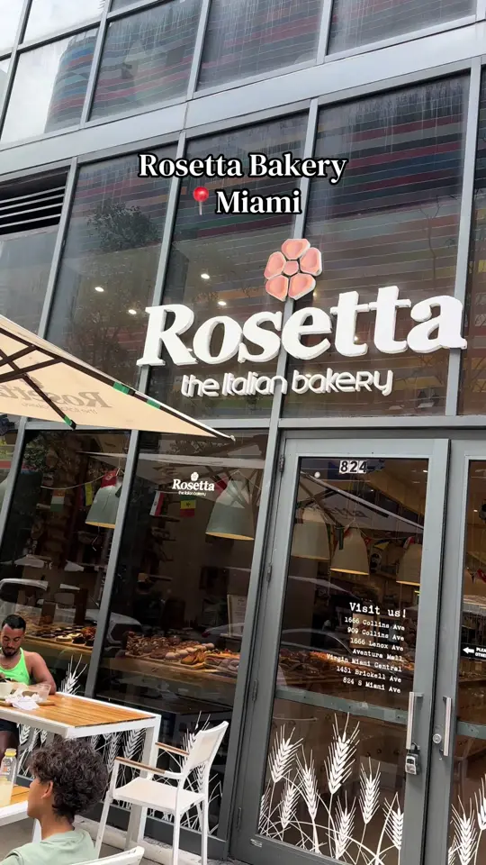 Rosetta Bakery in Miami Beach showing pastry, croissant, bread, video by mandy_vega on TikTok